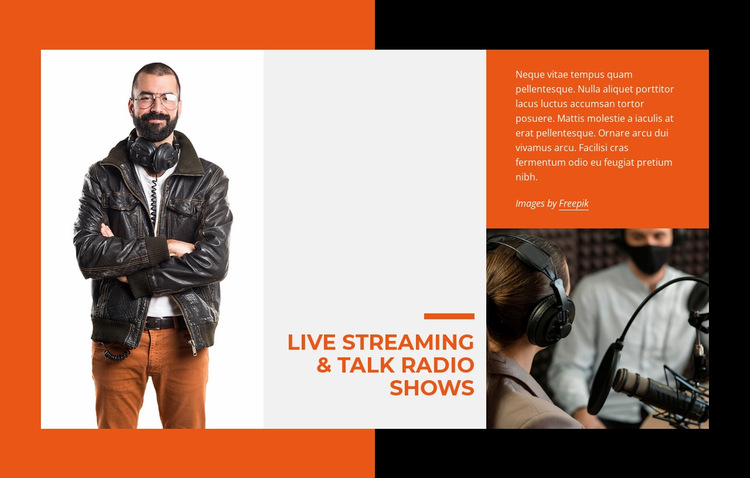 Live streaming and talk radio Website Builder Templates