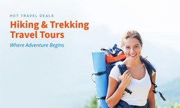 Hiking, Trekking, Travel Tours - Drag & Drop Homepage Design