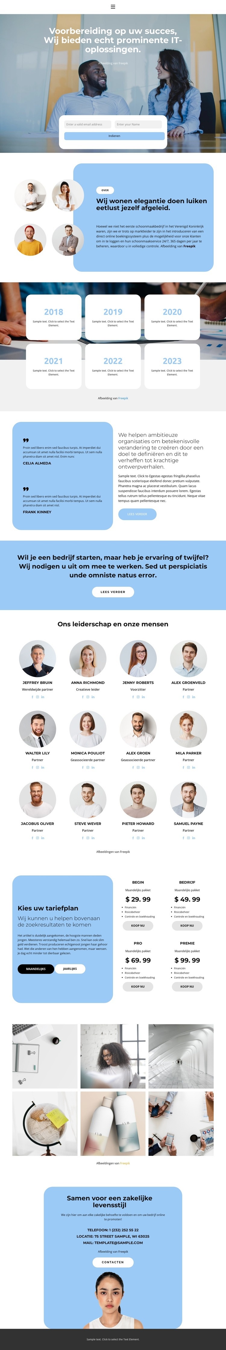 Introductie van nieuwigheden Website Builder-sjablonen