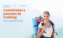 Caminhadas, Trekking, Passeios Turísticos - Modelo HTML5