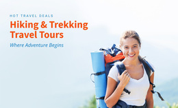 Hiking, Trekking, Travel Tours - Free Website Template