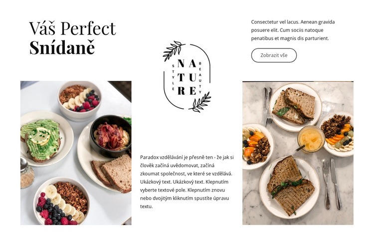 Vaše dokonalá snídaně Šablona CSS