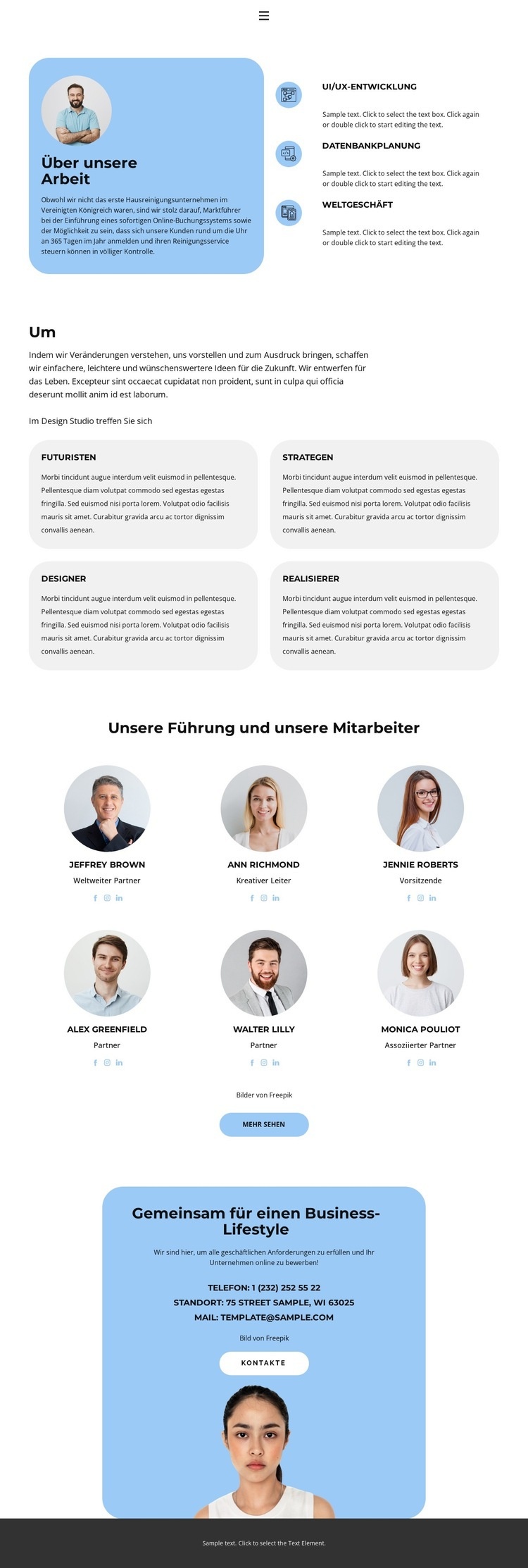 Wir arbeiten zusammen Website design