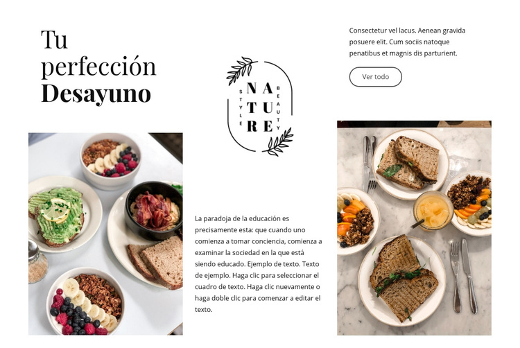 Tu desayuno perfecto Tema de WordPress