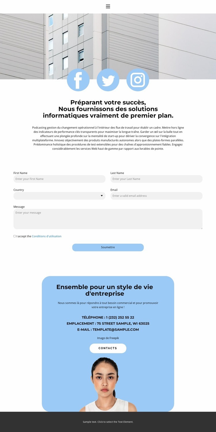 Venez faire connaissance Conception de site Web