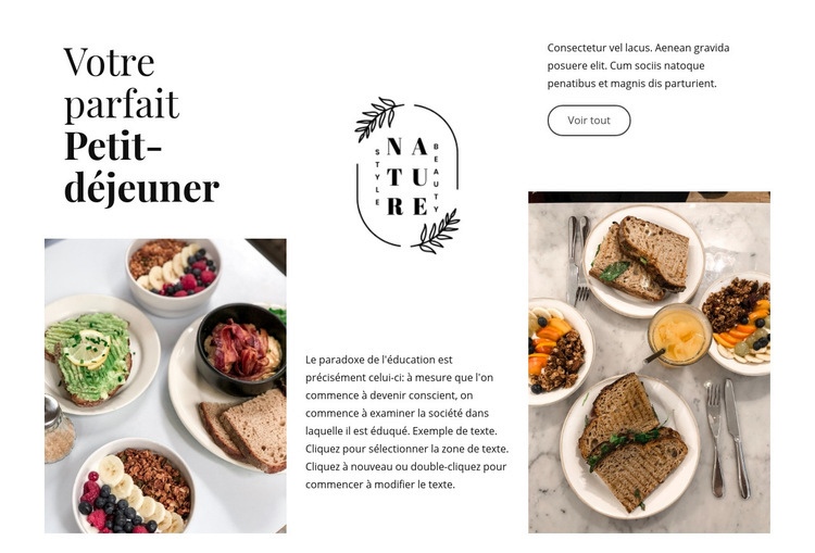 Votre petit-déjeuner parfait Conception de site Web