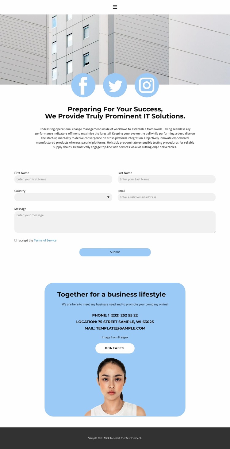 Come get acquainted Website Builder Templates