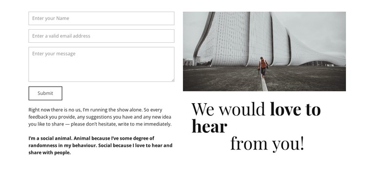 We would love to hear you CSS Template