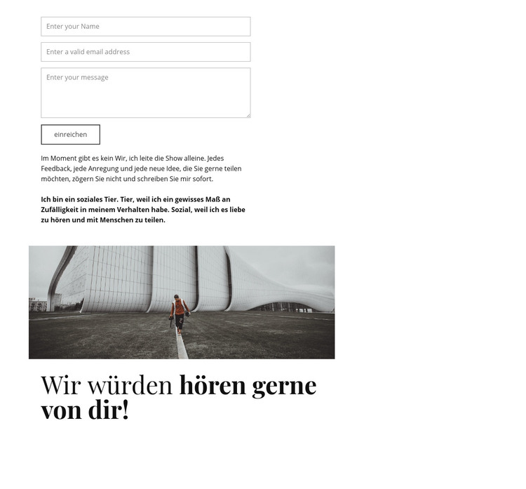 Wir würden uns freuen, Sie zu hören HTML-Vorlage