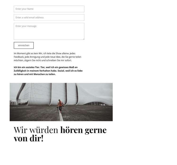 Wir würden uns freuen, Sie zu hören Website design