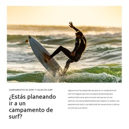 Clases De Surf Para Principiantes Plantilla De Sitio Web De Campamento