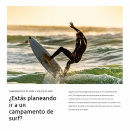 Diseño De Página Para Clases De Surf Para Principiantes