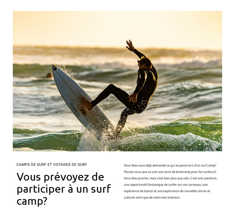 Cours de surf débutants Modèle HTML