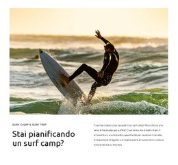 Layout Di Pagina Per Lezioni Di Surf Per Principianti