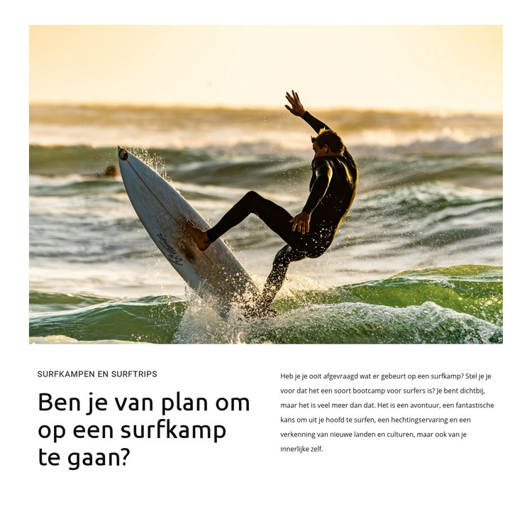 Surflessen voor beginners HTML-sjabloon