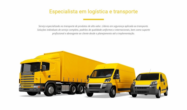 Especialista em logística e transporte Design do site