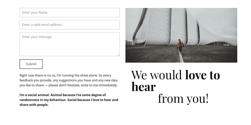 We would love to hear you Squarespace Template Alternative