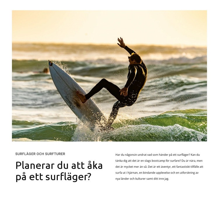 Surflektioner för nybörjare HTML-mall