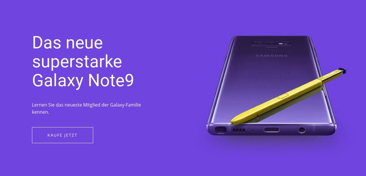 Samsung Galaxy Note Eine Seitenvorlage