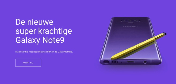 Samsung Galaxy Note Website ontwerp
