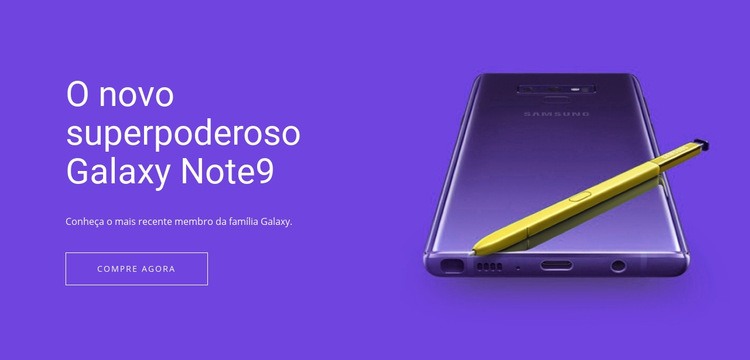 Galaxy Note Samsung Maquete do site