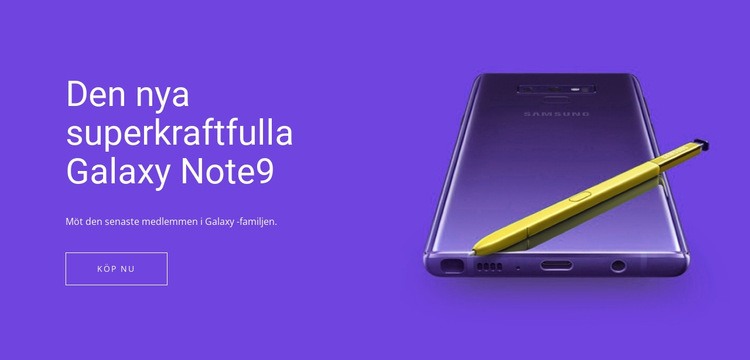 Samsung Galaxy Note Hemsidedesign