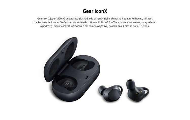 Sluchátka Gear IconX Šablona webové stránky