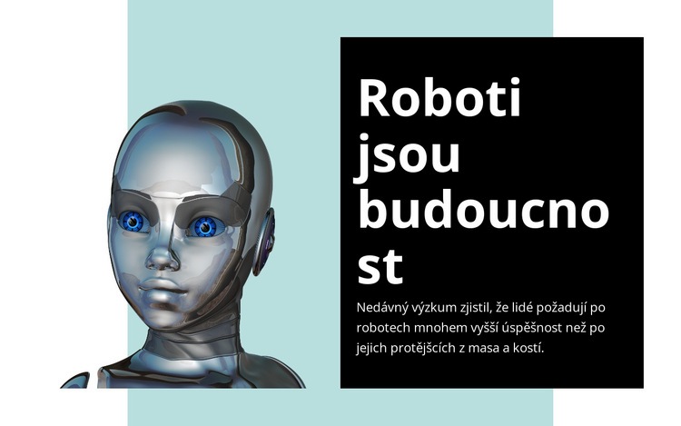 Lidsky vypadající žena robot Šablona webové stránky