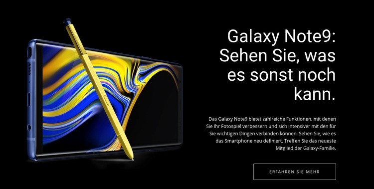 Galaxy Note Eine Seitenvorlage