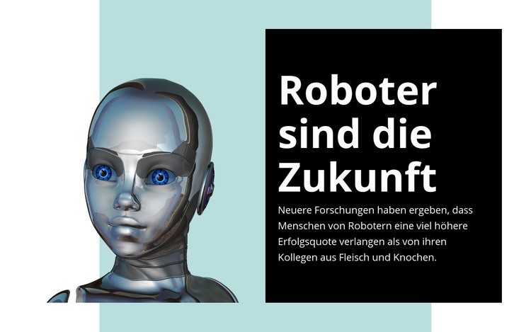 Menschlich aussehender Frauenroboter HTML Website Builder