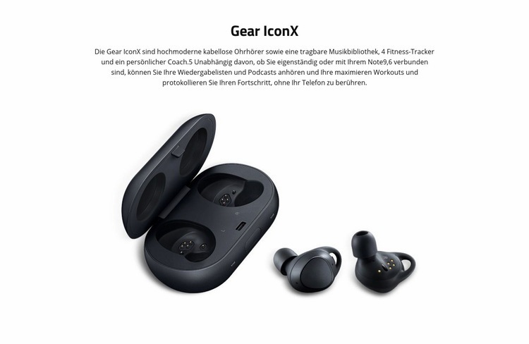 Gear IconX Kopfhörer Website design