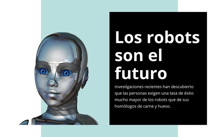 Robot de mujer de aspecto humano Maqueta de sitio web