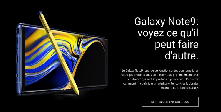Galaxy Note Maquette de site Web