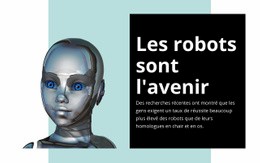 Robot De Femme À La Recherche Humaine - Modèle De Fonctionnalité D'Une Page