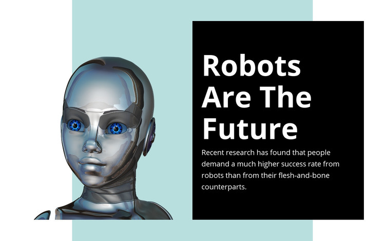 Human looking woman robot Homepage Design