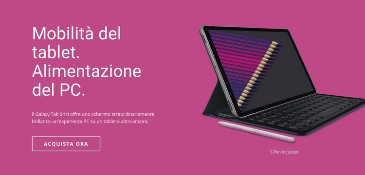 Soluzioni tablet mobili Modello HTML