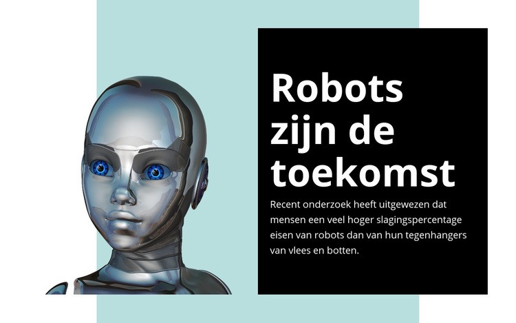 Menselijk uitziende vrouw robot HTML5-sjabloon