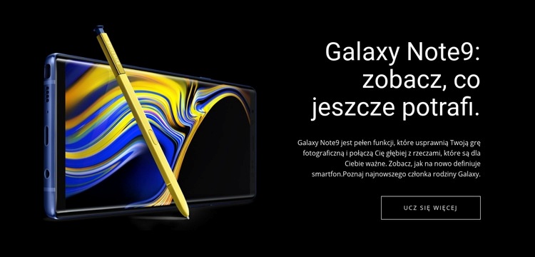 Galaxy Note Projekt strony internetowej