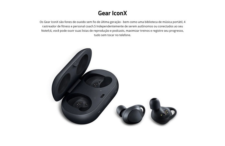 Auscultadores Gear IconX Design do site
