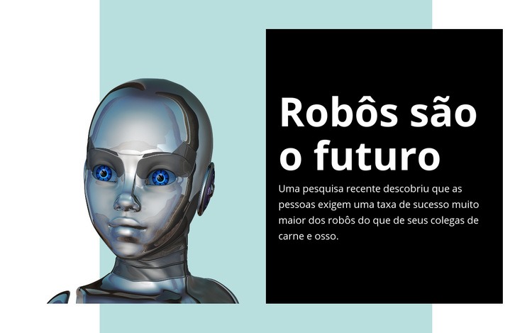 Robô de mulher de aparência humana Design do site