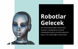 İnsan Görünümlü Kadın Robot Için Web Sitesi Açılış Sayfası