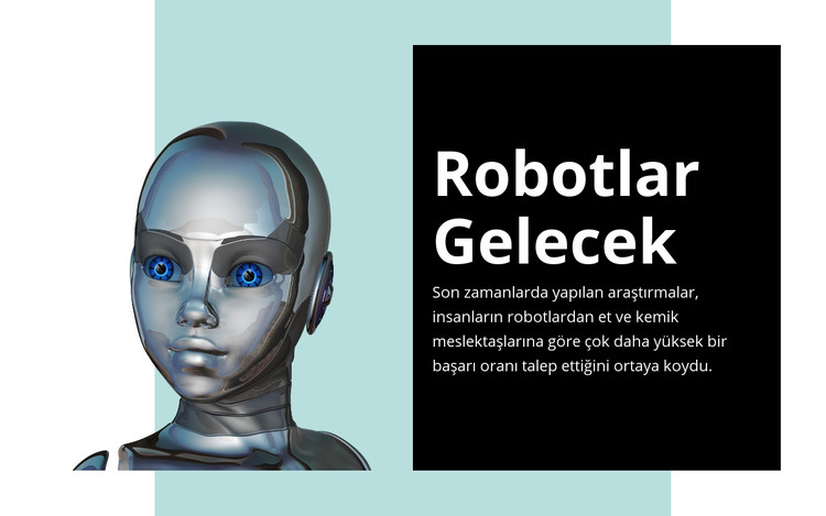 İnsan görünümlü kadın robot HTML Şablonu