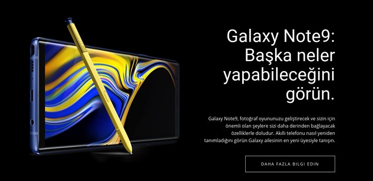 Galaxy Note Bir Sayfa Şablonu