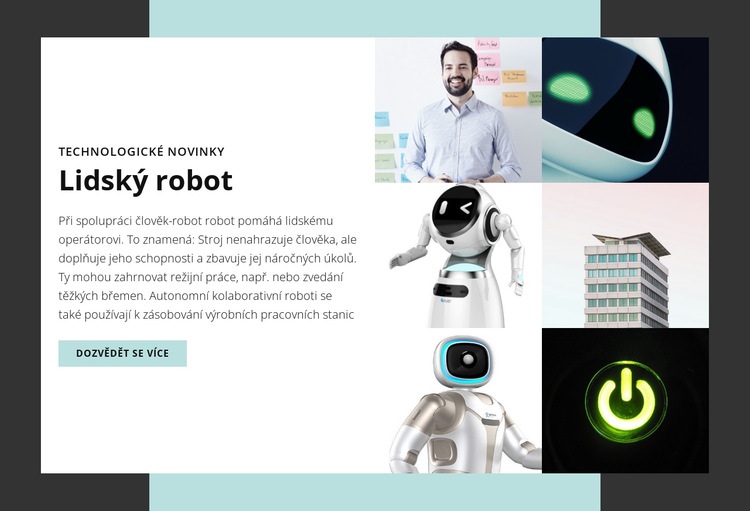 Lidský robot Šablona webové stránky