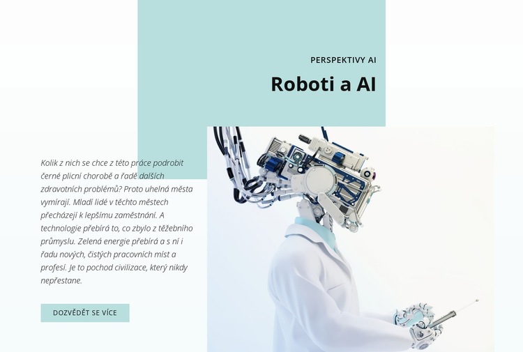 AI a revoluce v robotice Šablona webové stránky
