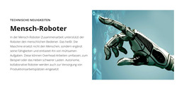 Seiten-HTML Für Technologie-News Menschlicher Roboter