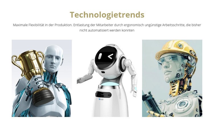 Trends in der Robotertechnologie Website-Modell