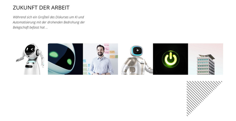 Neueste Innovationen in der Robotik Website-Vorlage