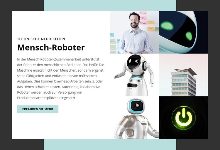 Mensch-Roboter Landing Page