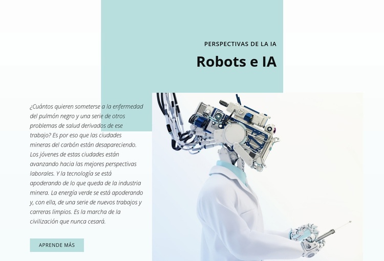 IA y la revolución de la robótica Maqueta de sitio web